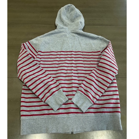 Brooks Brothers 1818 Mens Large Grey Red Striped Full Zip Hoodie Sweatshirt - Picture 8 of 8